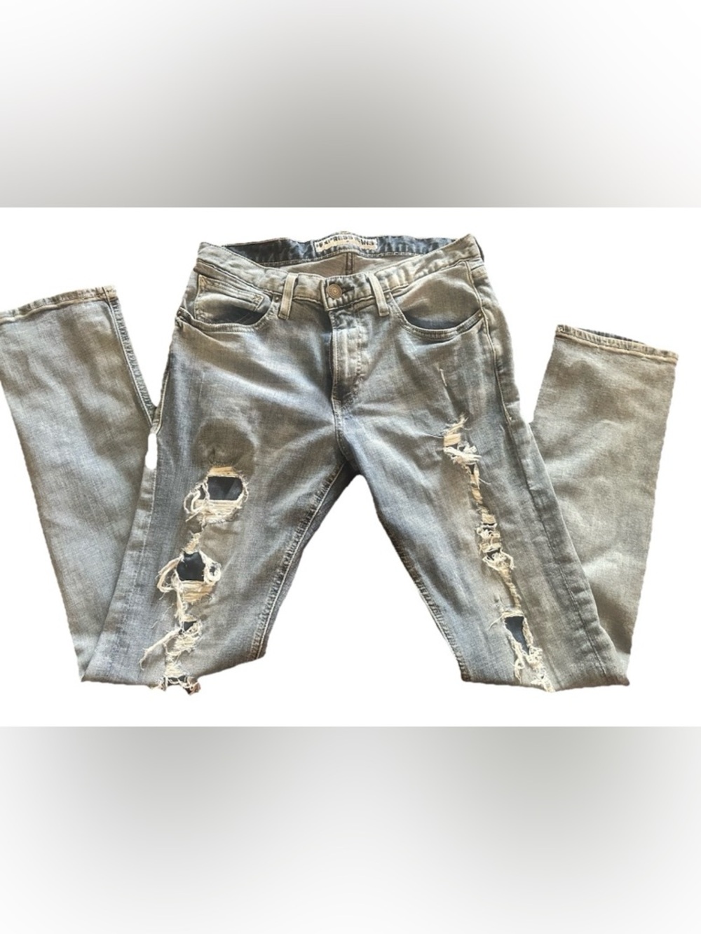 Express Distressed Light Blue Men’s Skinny Jeans